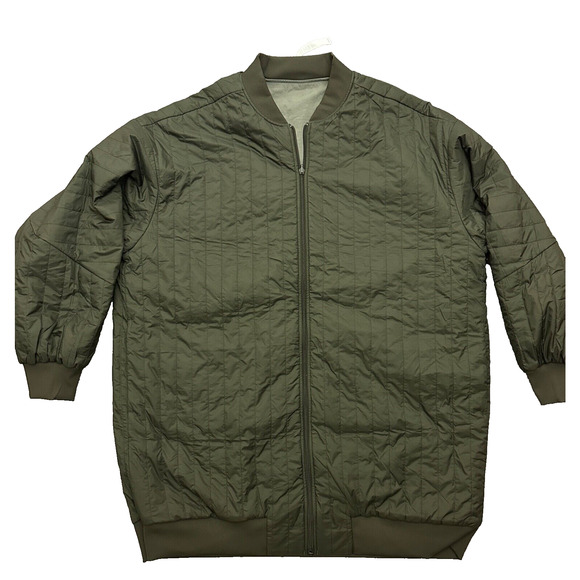 Lululemon Oversized Fit Non Stop Bomber Jacket Reversible Sage Olive Green Sz 8 - Picture 2 of 13